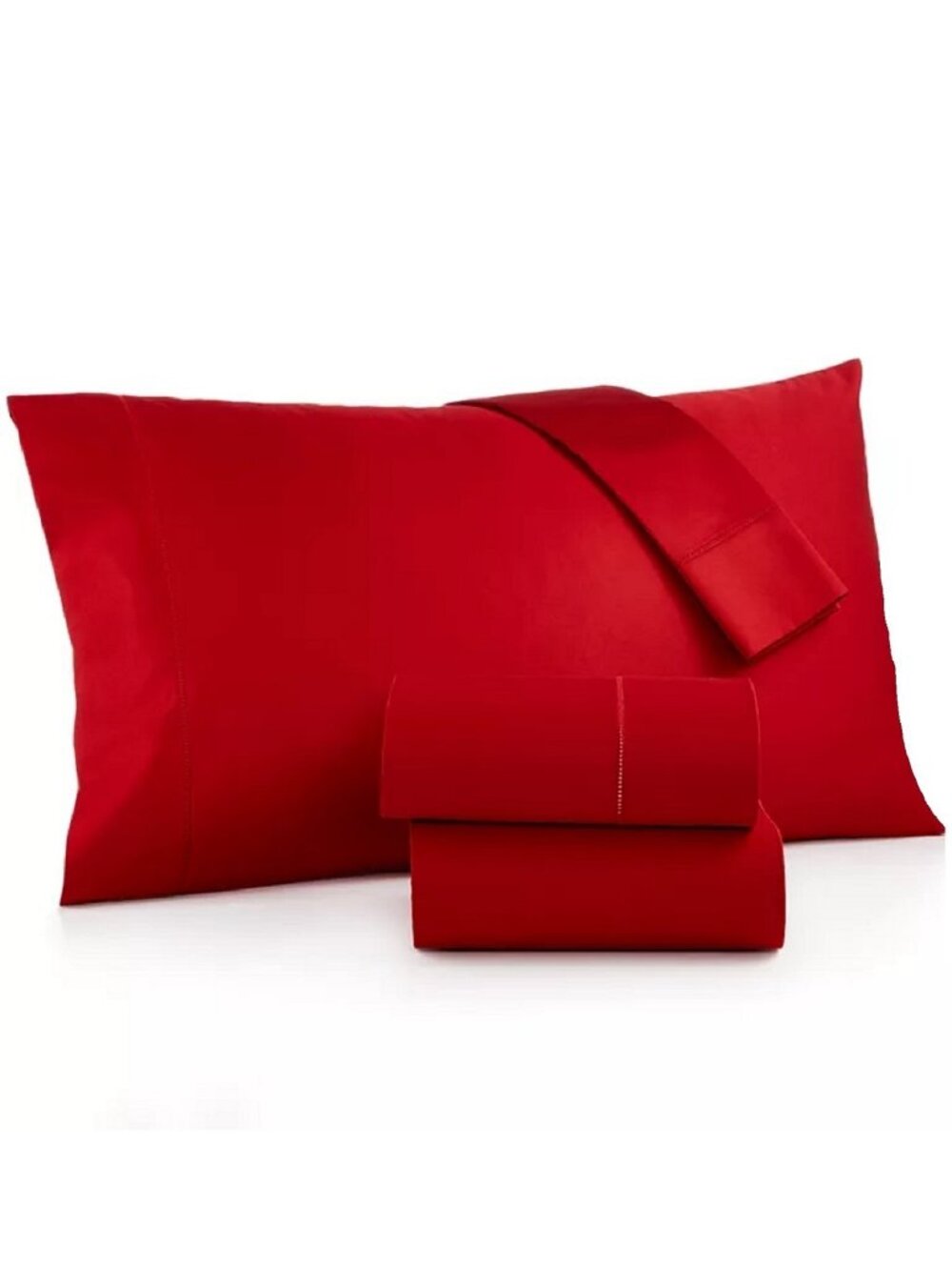 Charter Club 550 Damask Solid TC 100% Cotton KING Sheet Set in RED CURRANT color